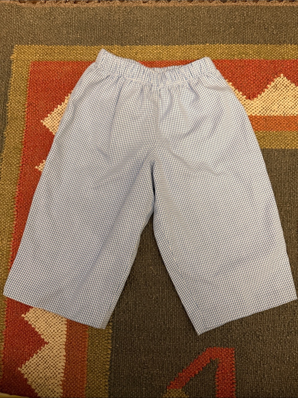 Blue & White Gingham Pants